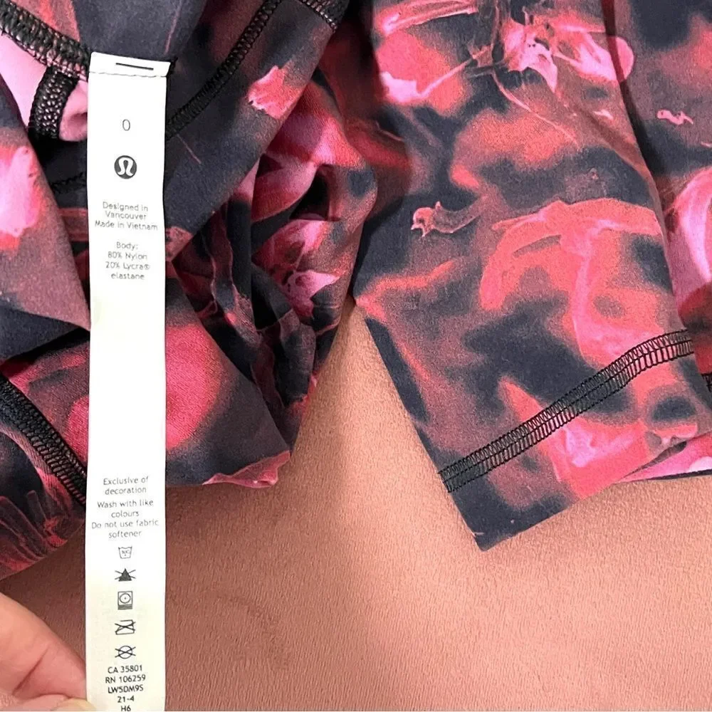 Lululemon Align High Rise 28” Pant Legging 0 Intensity Pink Blossom Multi $118